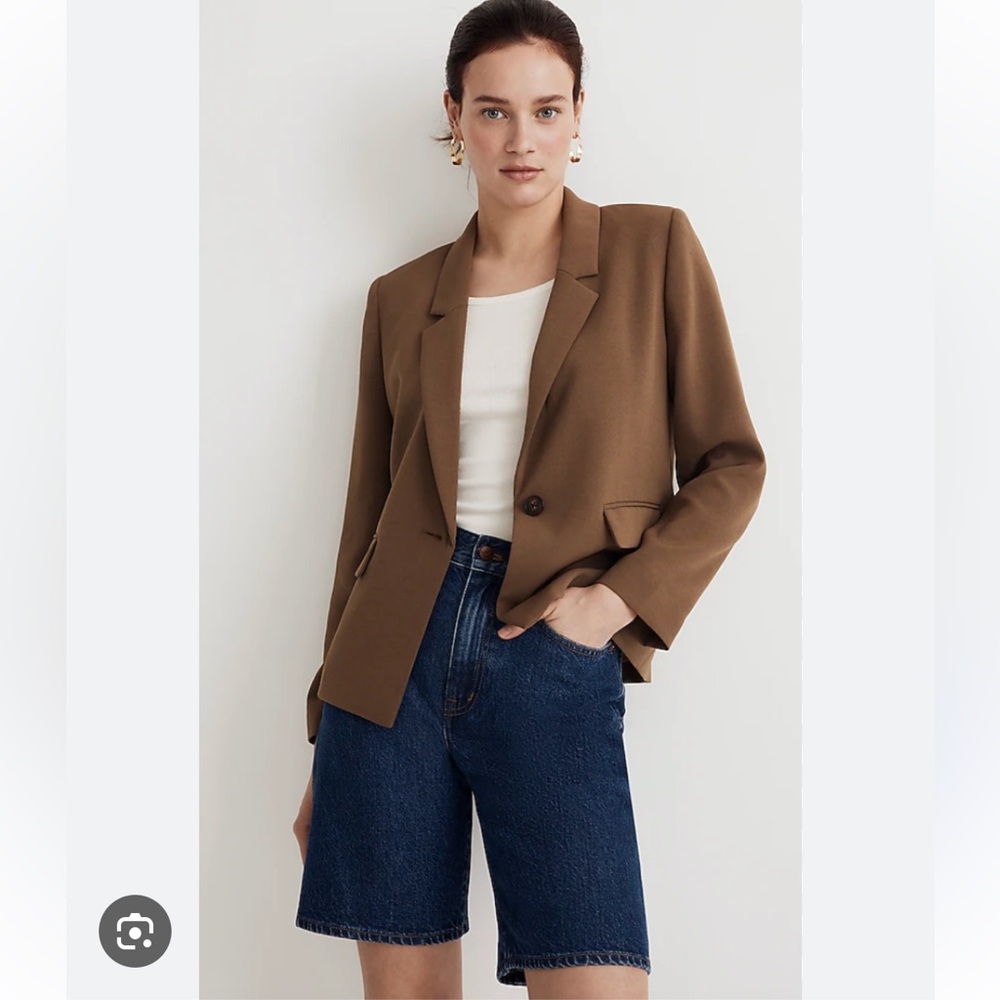 Madewell The Dorset Crop Blazer in Easygoing Crepe